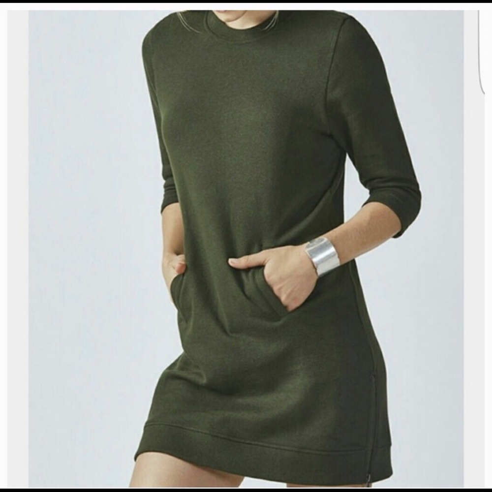 Fabletics Sweatshirt Dress Hunter Army Green